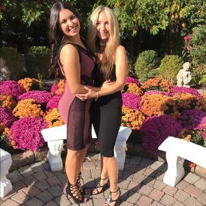 Purple and black bodycon dress